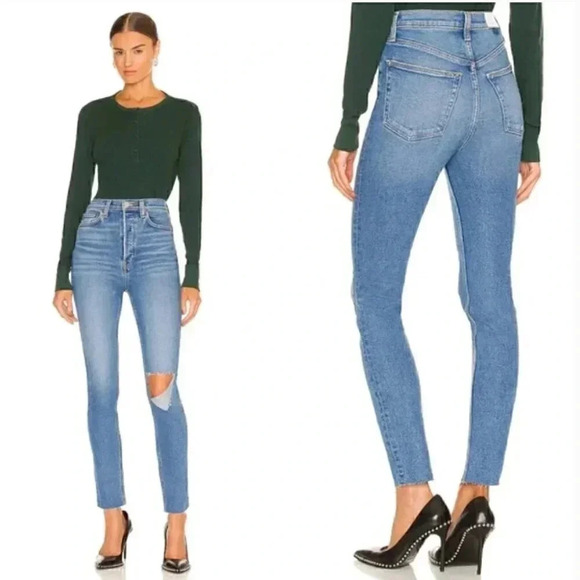 Re/Done Levi’s Broken Through 90s High Rise Ripped Distressed Jeans Size 26 - Picture 1 of 6